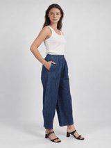Pantalon denim taille élastiquée – THS67625J