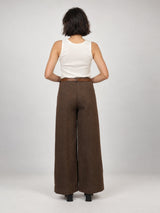 Pantalon large à pinces avec ceinture – THS78223FL1