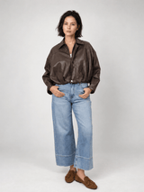 Veste ample en similicuir – THS82025PE8