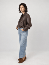 Veste ample en similicuir – THS82025PE8