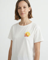 YCM26188-4 Embroidered Floral Cotton Crew Neck T-Shirt