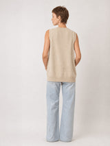Pull fluide sans manches à fentes YF570190