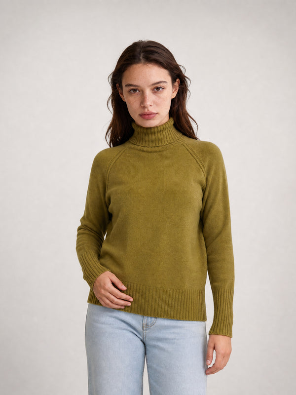 Pull maille douce col roulé à manches raglan – YF570717