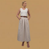 High-waisted flared maxi skirt TDM19323-6