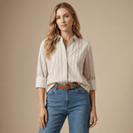 Load image into Gallery viewer, Ivory multicoloured loose fit striped shirt TDM50320-53
