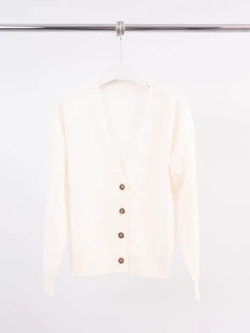 Gilet torsadé en laine et cachemire boutonné devant – HYC2985