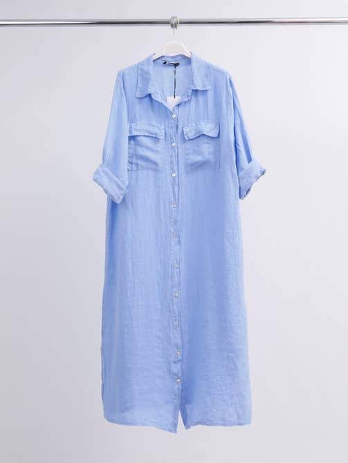 Linen shirt dress 14730