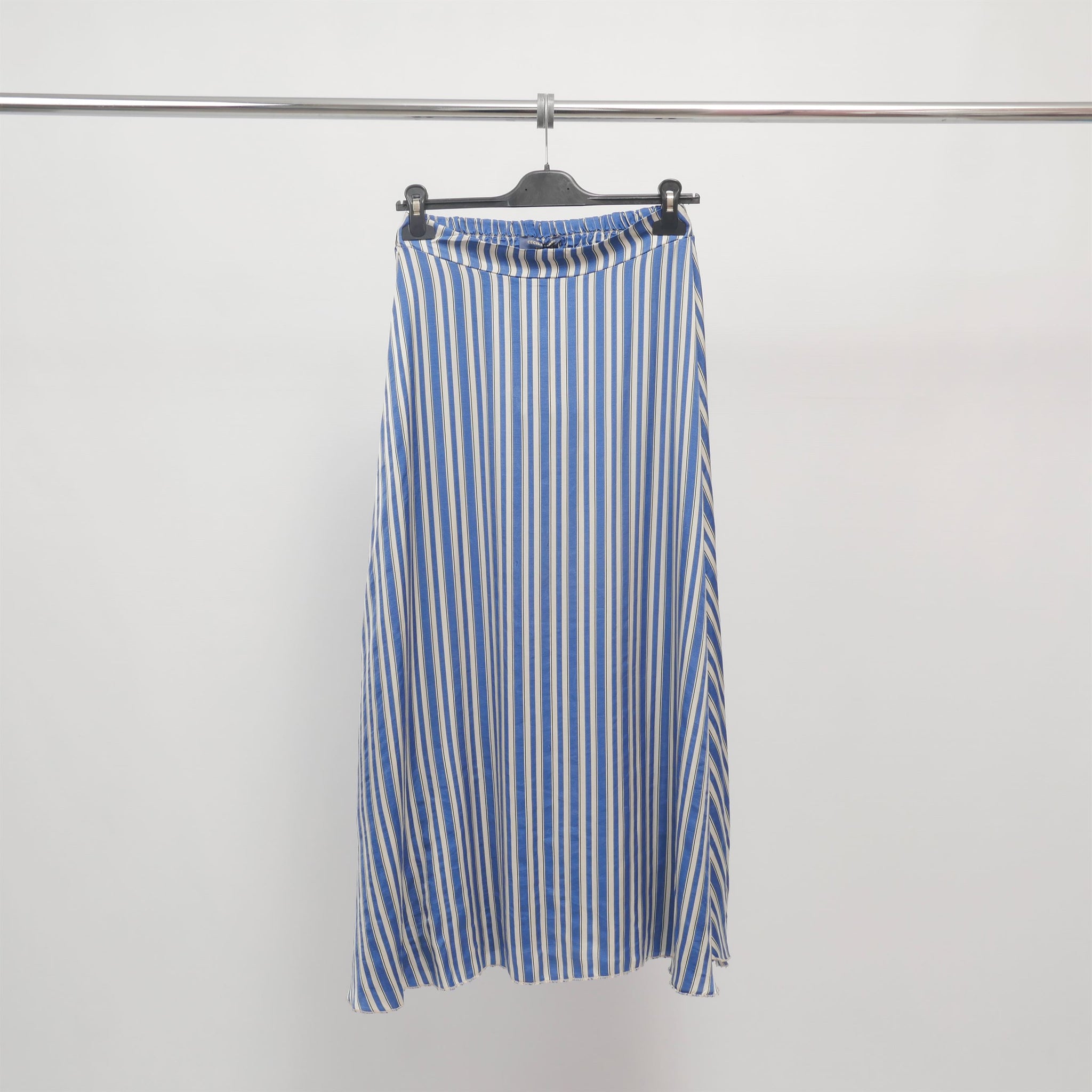 Jupe longue à rayures multicolores en viscose TDM31919-23