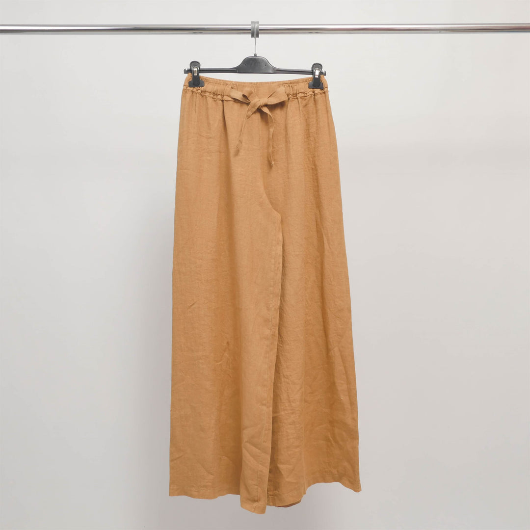 Wide natural linen pants TDM23825