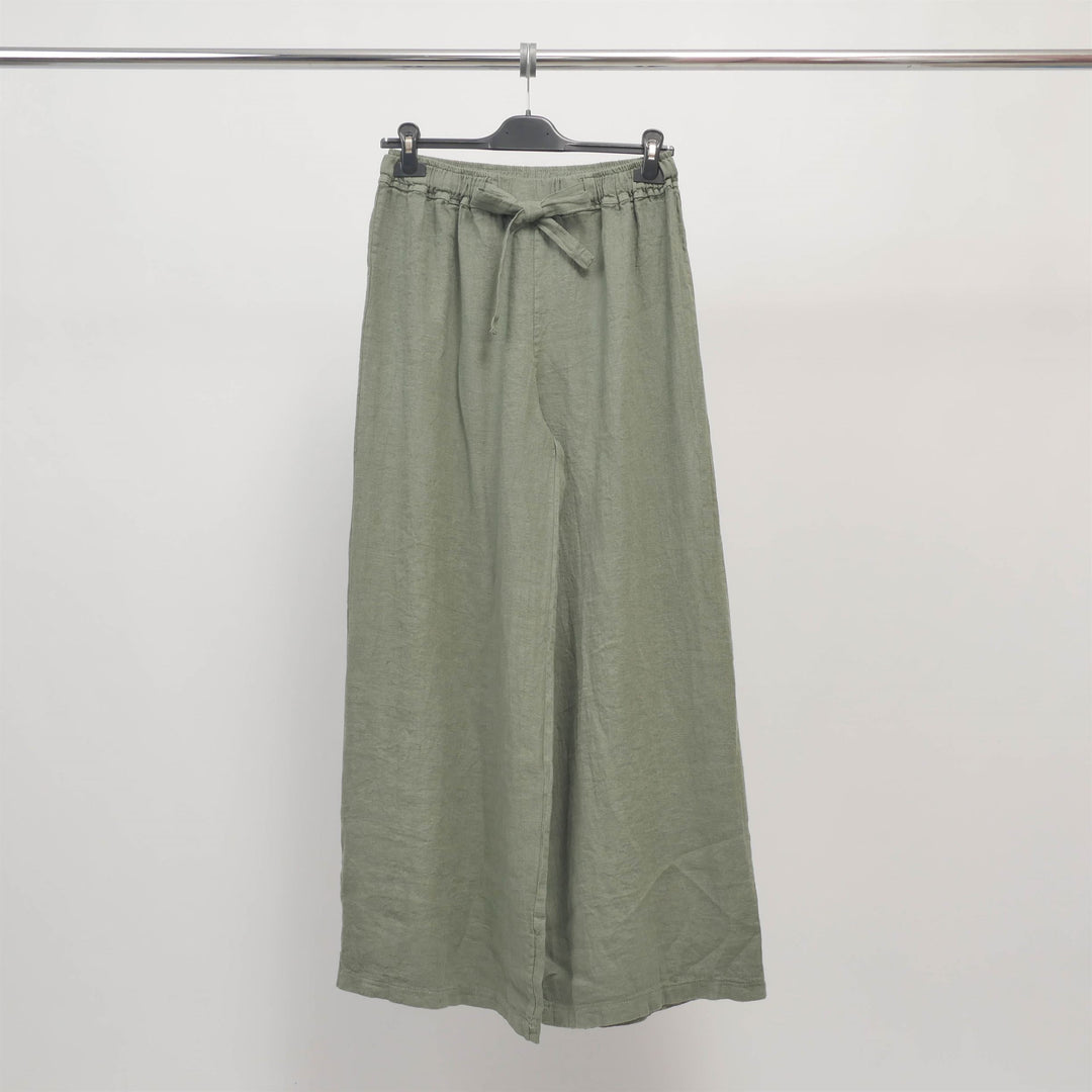 Wide natural linen pants TDM23825