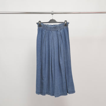 Jupe en denim fluide taille smockée TDMG157-3