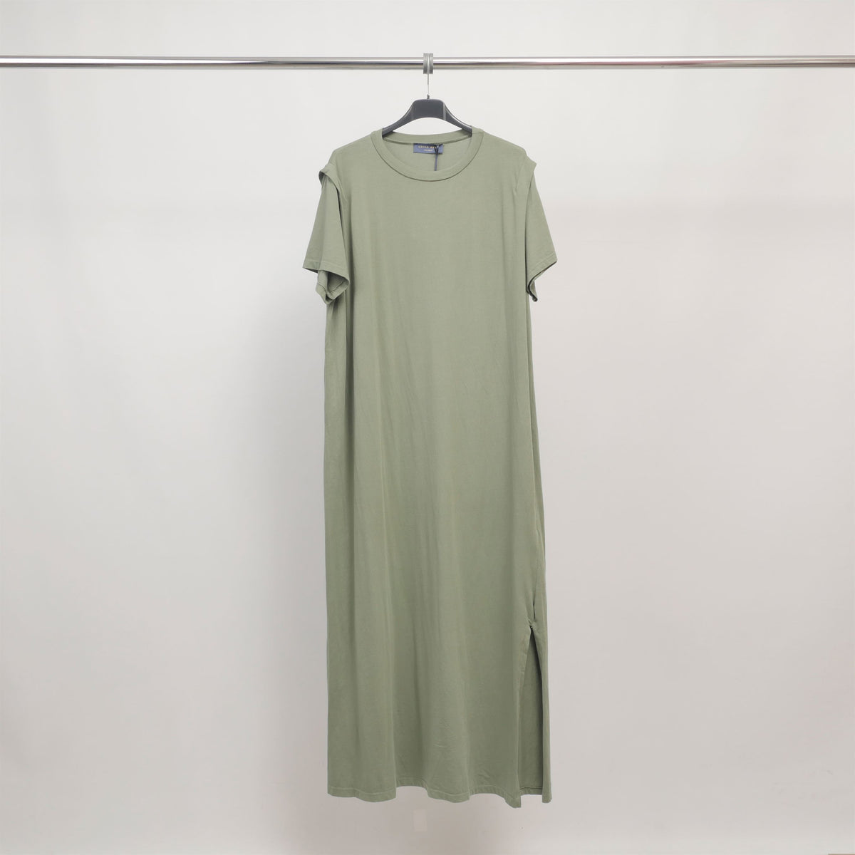 Robe t shirt longue fendue en jersey doux   tdm20524 3