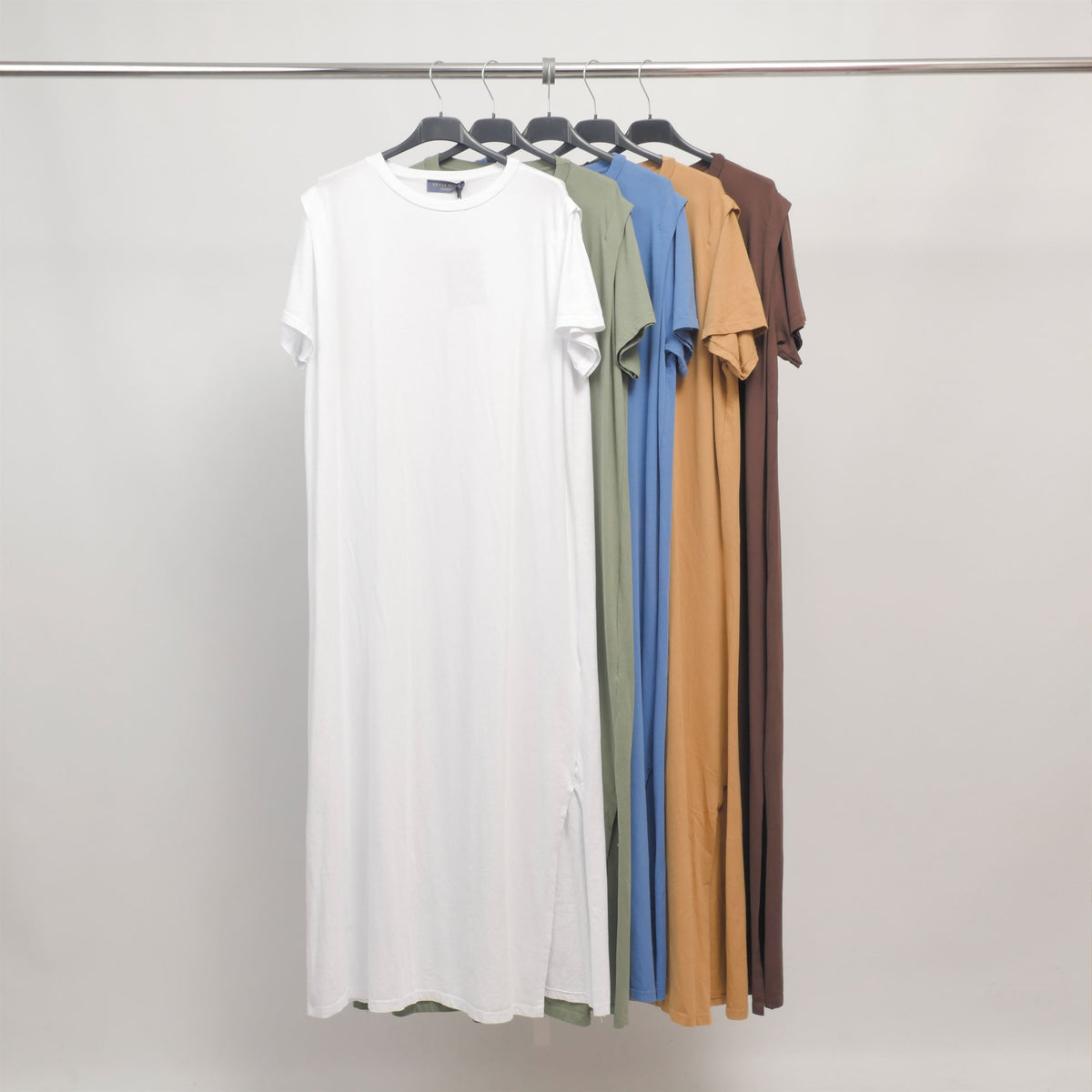 Robe t shirt longue fendue en jersey doux   tdm20524 3