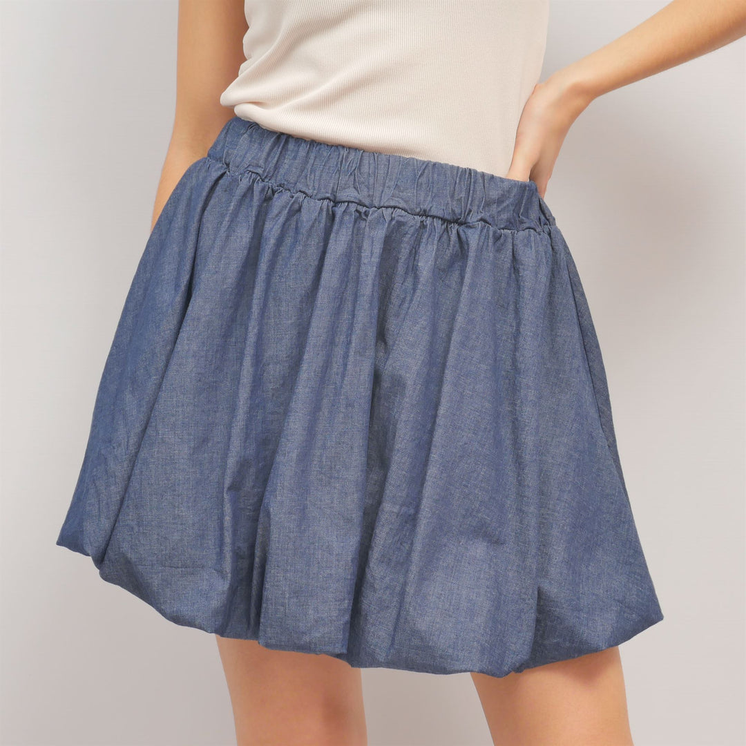 Jupe courte boule en denim léger - TDM10925