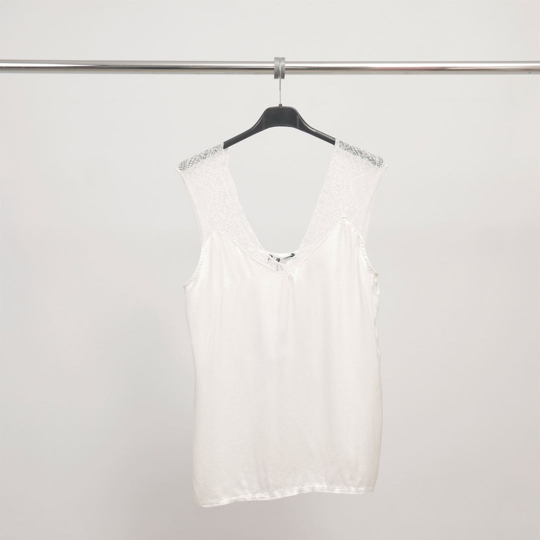 Débardeur satiné dentelle dos V - WC22610