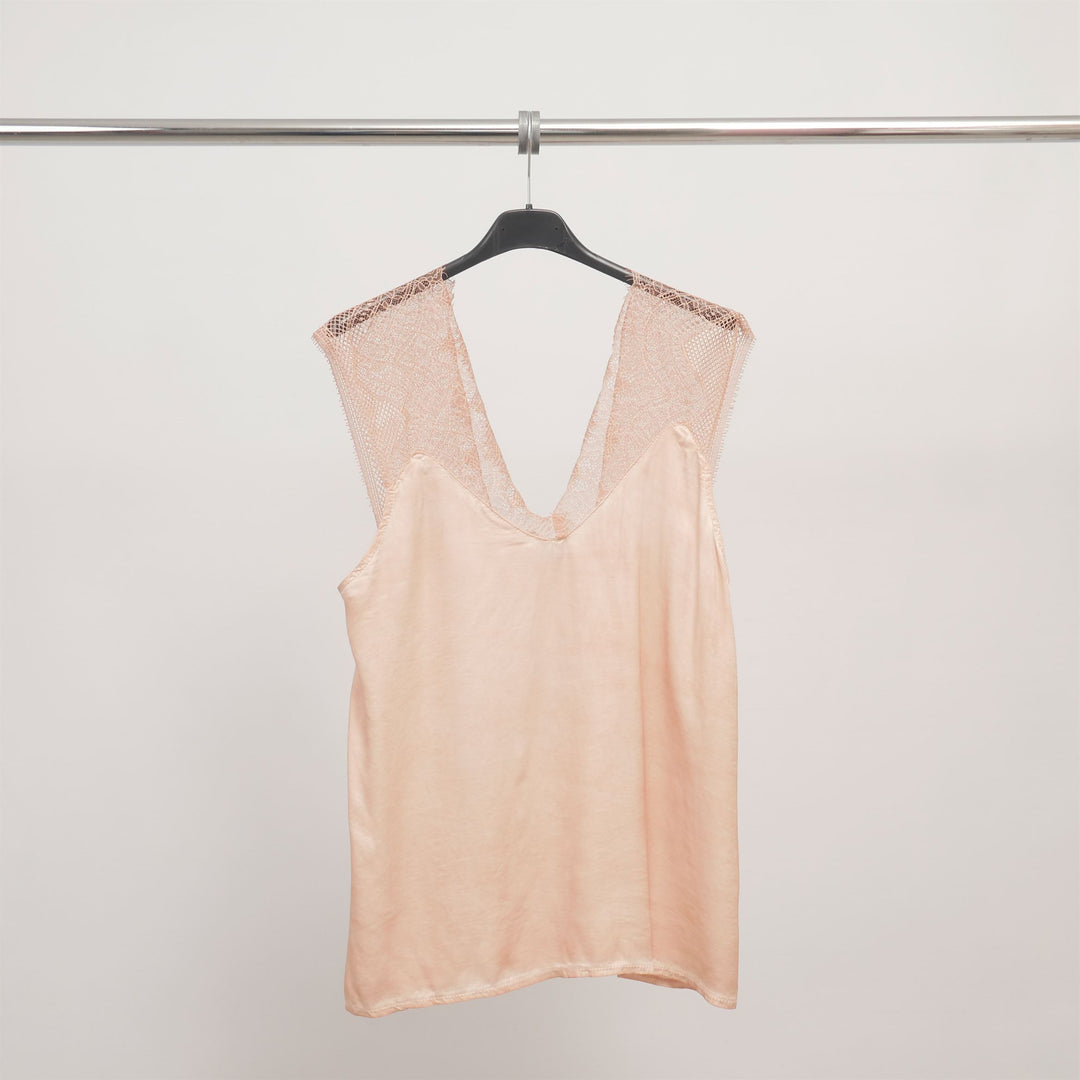 Débardeur satiné dentelle dos V - WC22610