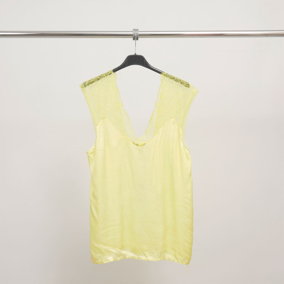 Débardeur satiné dentelle dos V - WC22610