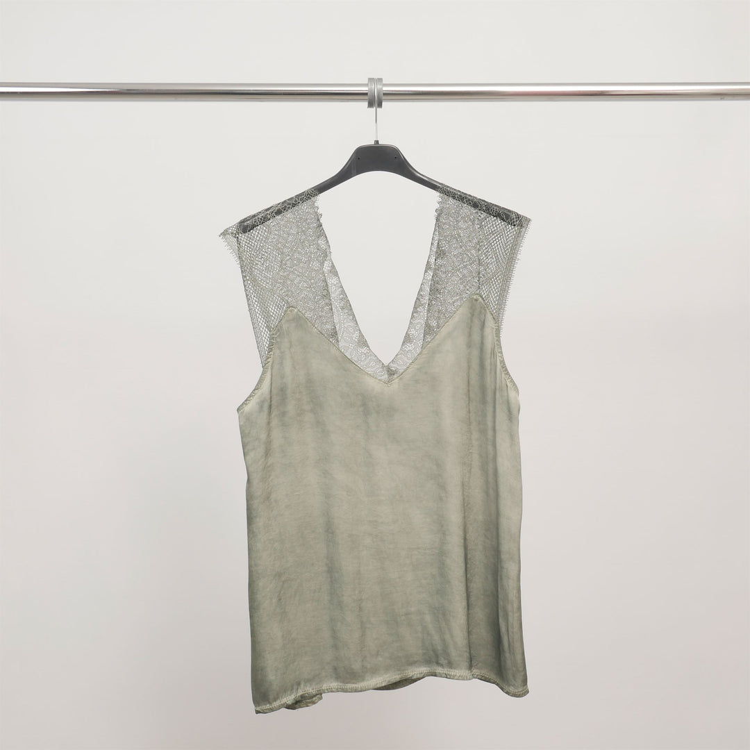 Débardeur satiné dentelle dos V - WC22610