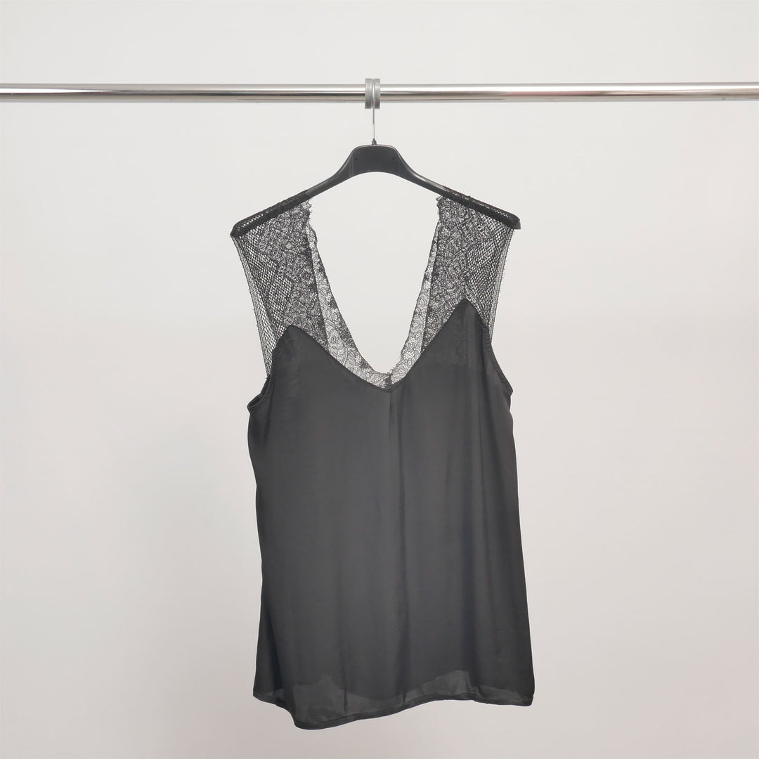 Débardeur satiné dentelle dos V - WC22610