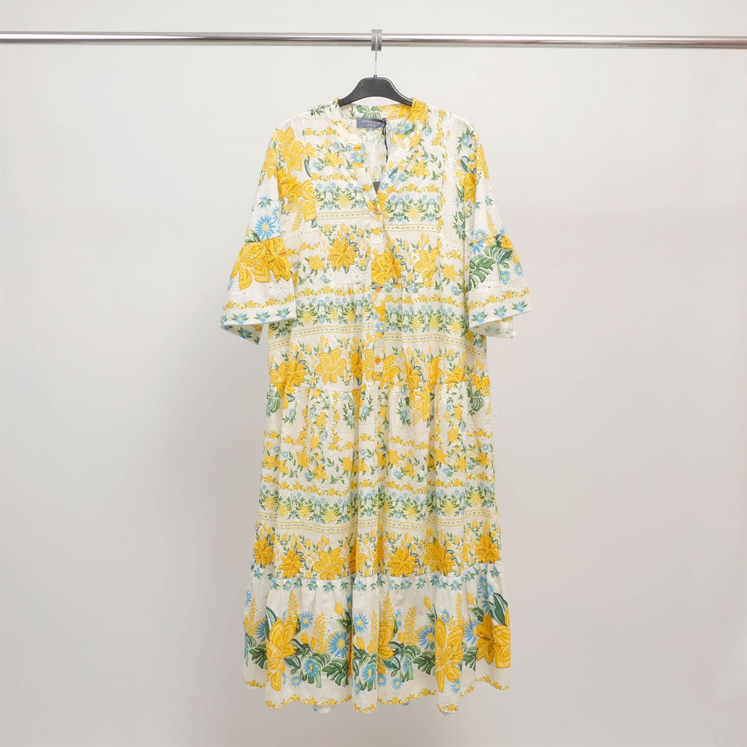 Robe longue broderie anglaise fleurie – KD5021CO