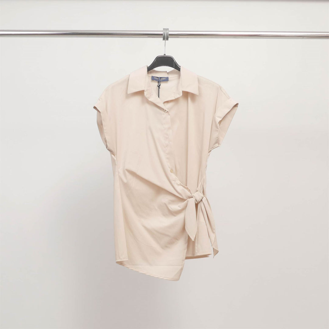 Chemise nouée sans manches col tailleur – TDM17824-2