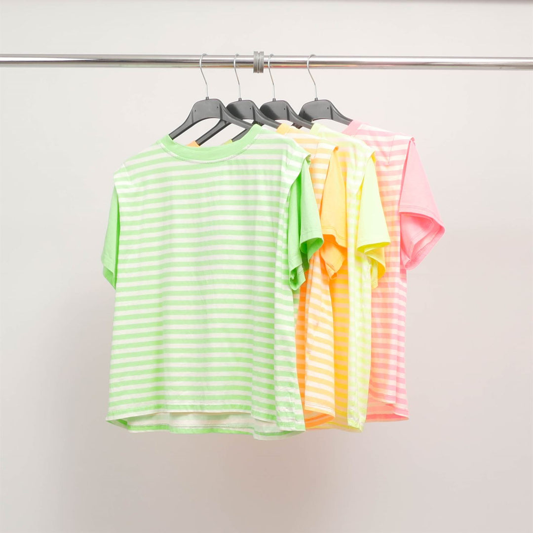 T-shirt rayé multicolore en coton stretch – TDM12124-11