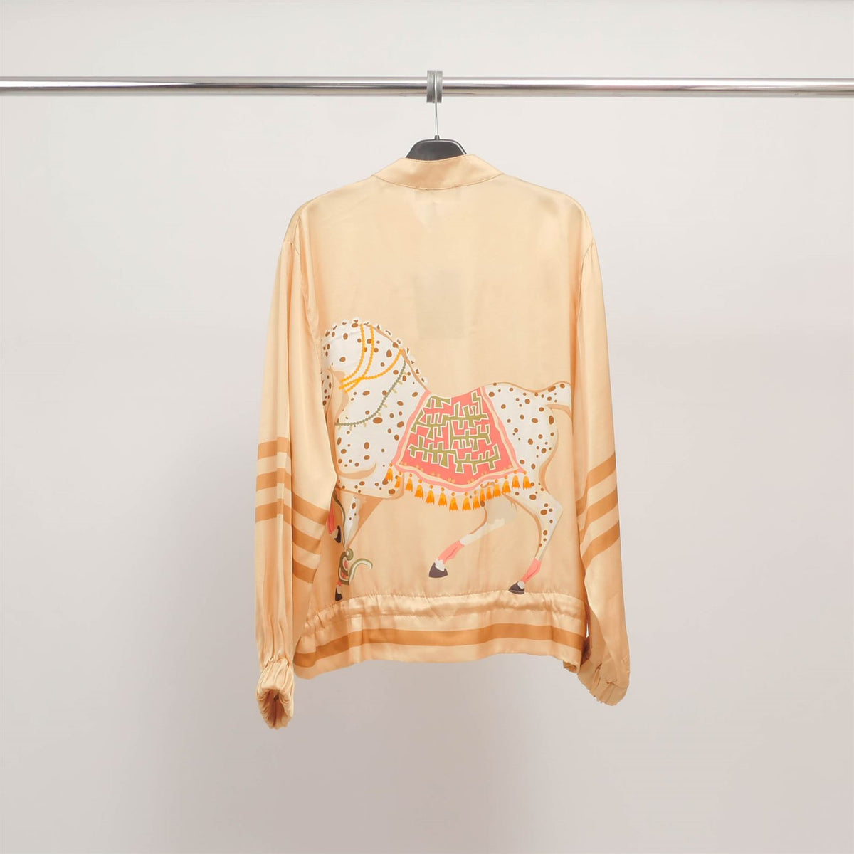 Horse print zip up jacket with scarf like design – kd8807vs 5