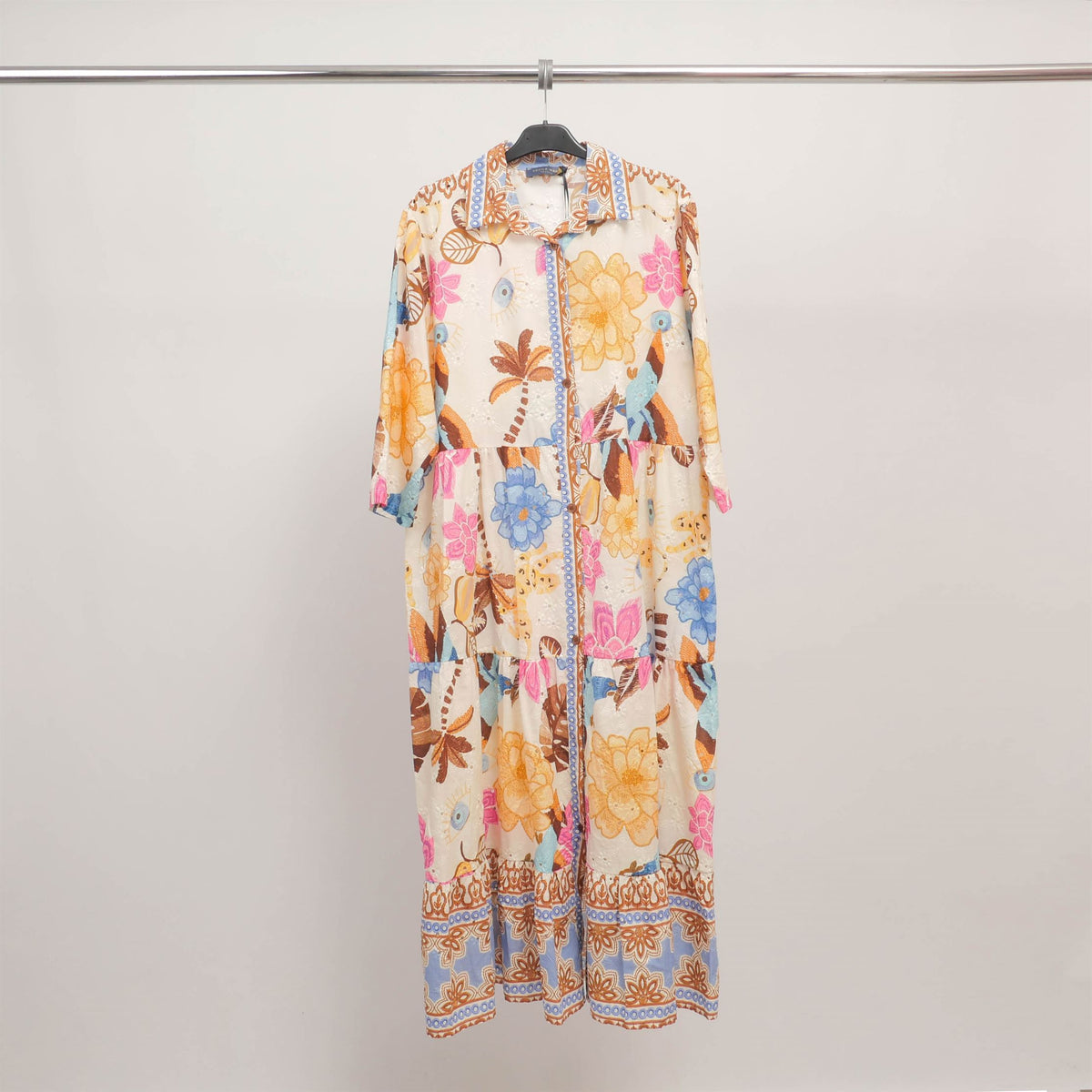 Robe longue chemisier broderie anglaise imprimée – kd8369co