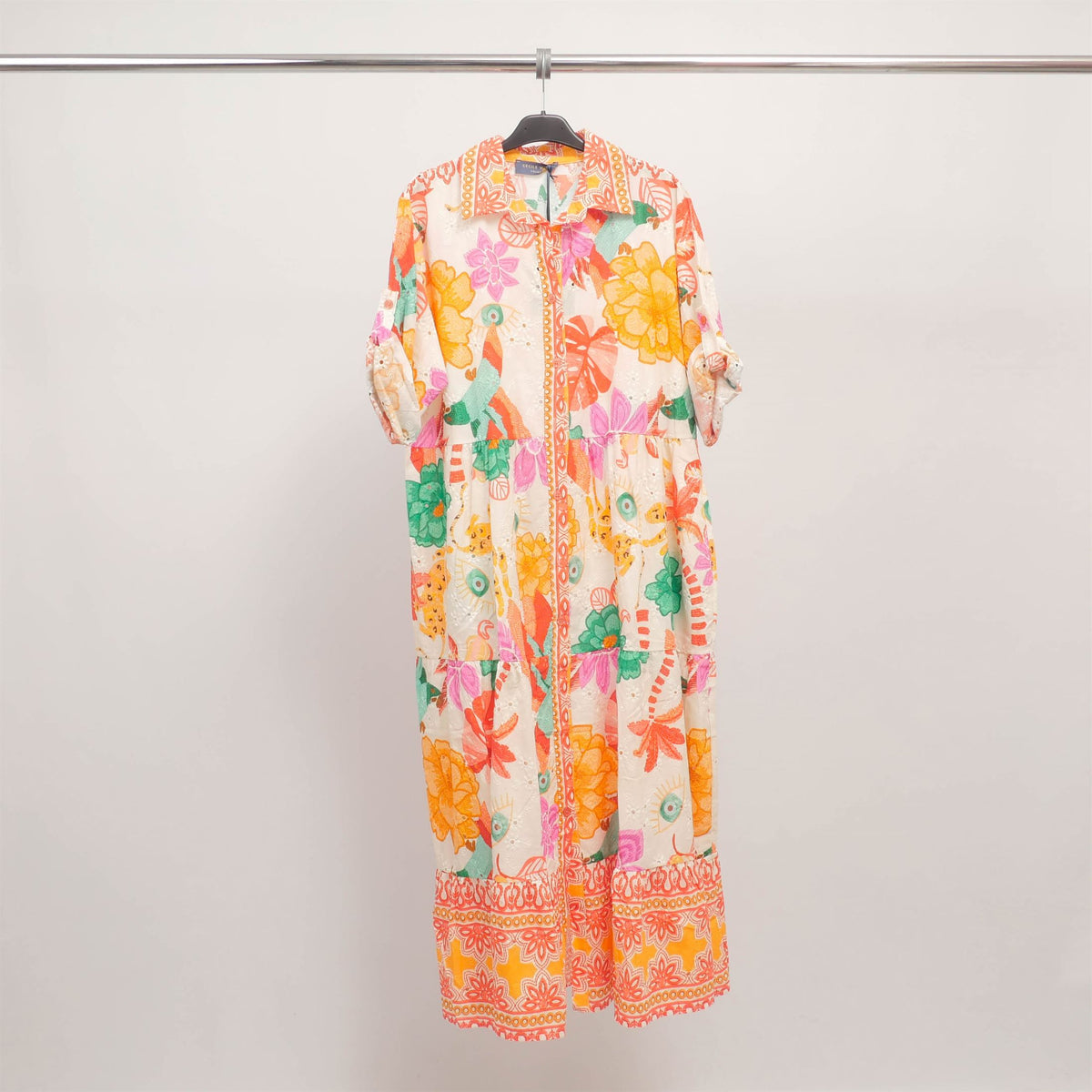 Robe longue chemisier broderie anglaise imprimée – kd8369co