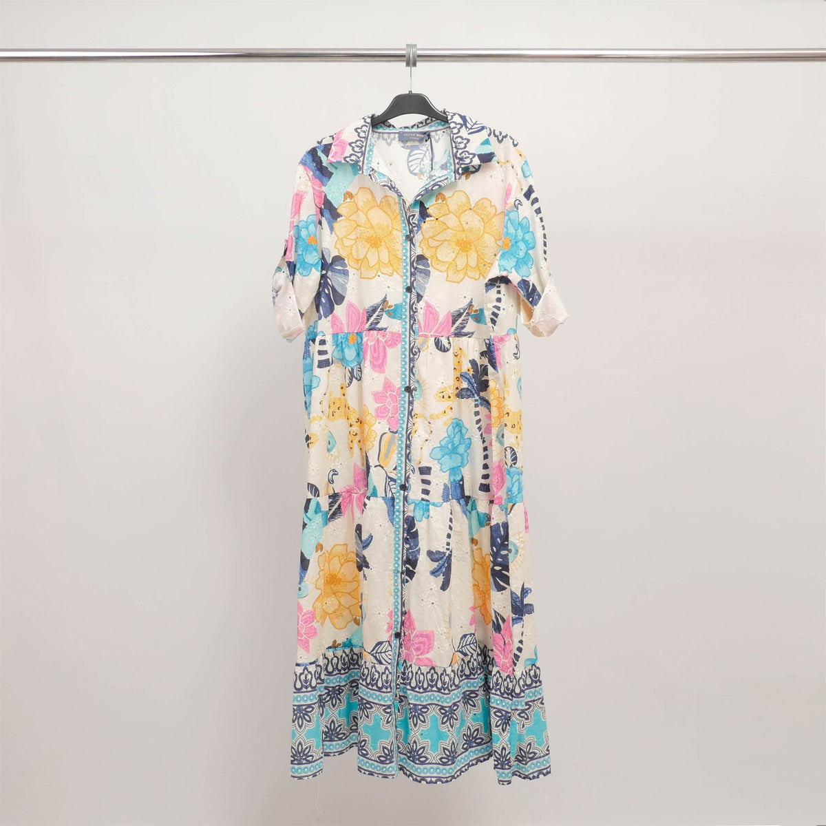 Robe longue chemisier broderie anglaise imprimée – kd8369co