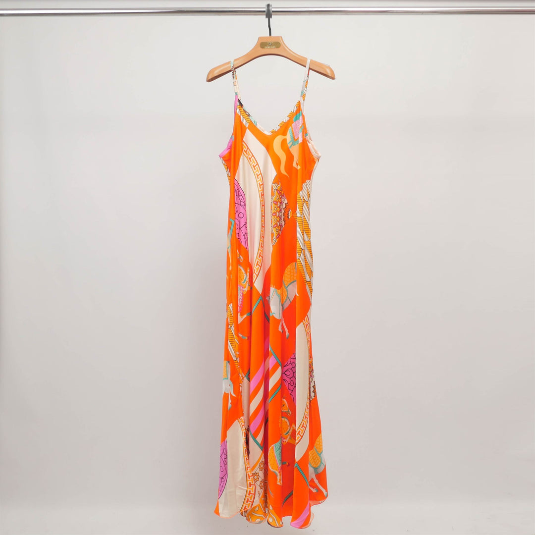 KD7505VS Printed Maxi Dress with Straps