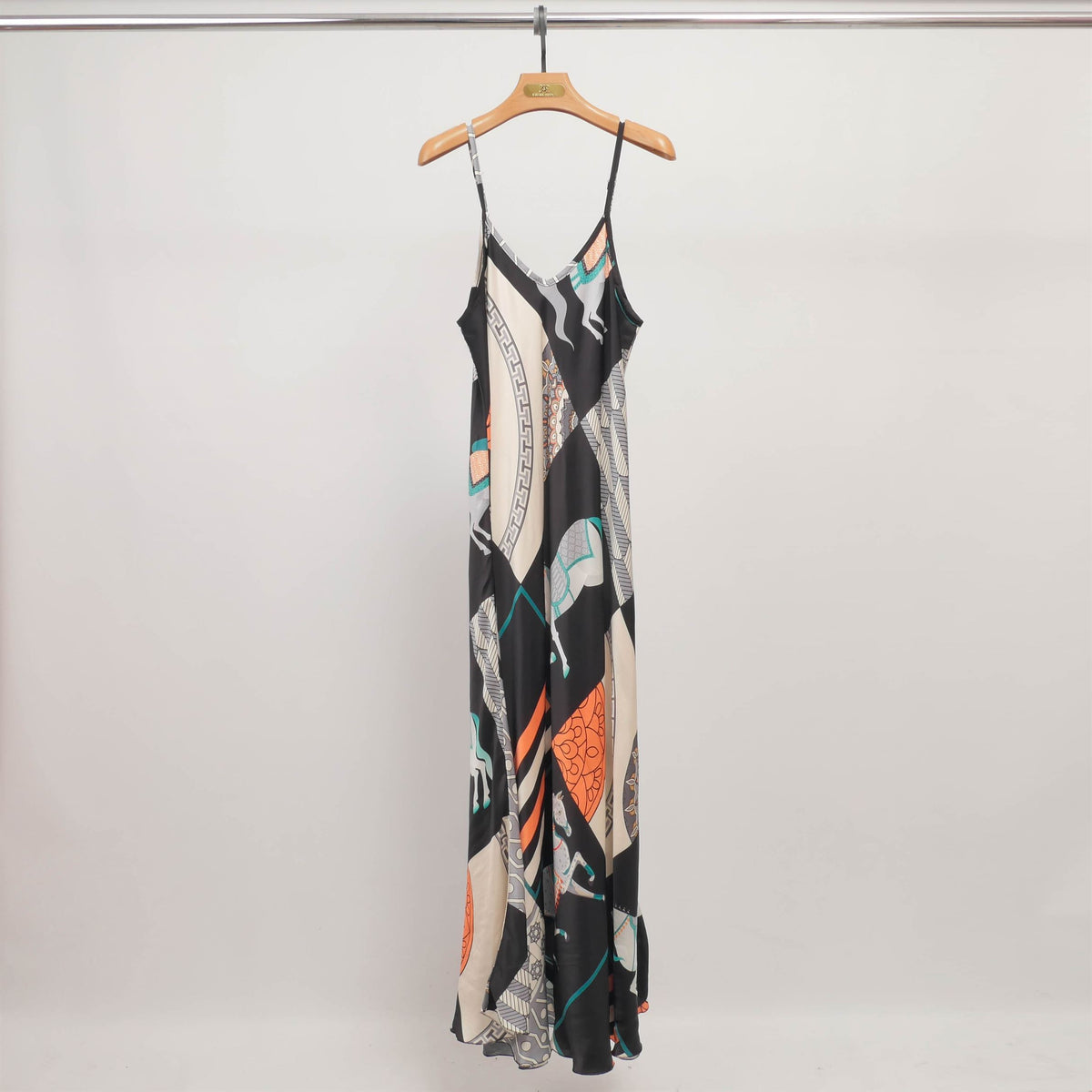 Kd7505vs printed maxi dress with straps