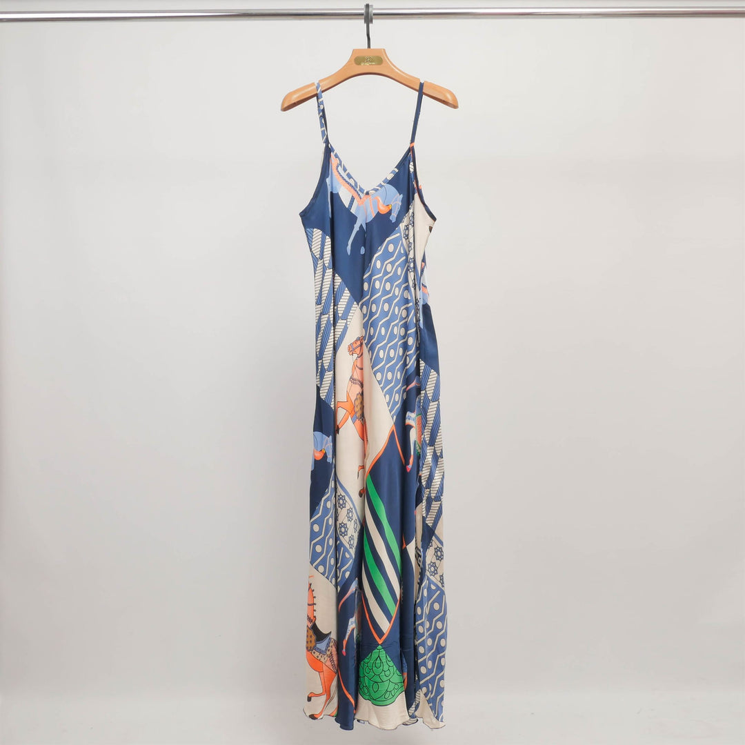KD7505VS Printed Maxi Dress with Straps
