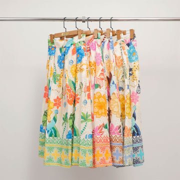 Jupe midi évasée imprimé floral KD9090CO-3