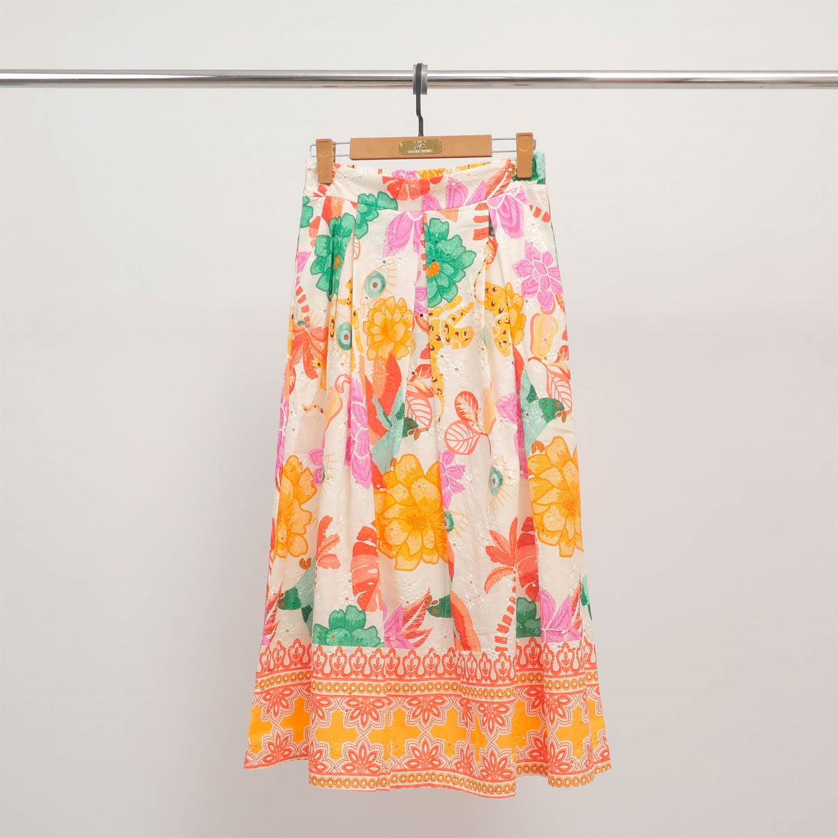 Printed eyelet midi skirt – kd9090co 3