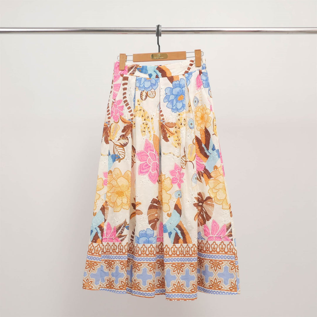 Printed eyelet midi skirt – KD9090CO-3