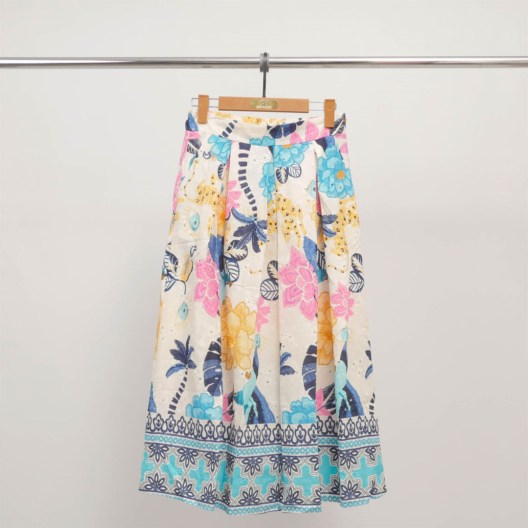 Printed eyelet midi skirt – KD9090CO-3