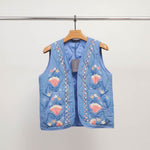Load image into Gallery viewer, Multicolor embroidered quilted vest KD8918
