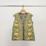 Load image into Gallery viewer, Multicolor embroidered quilted vest KD8918
