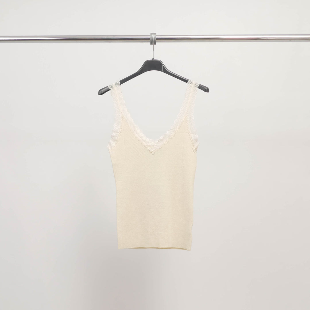 Stretch lace V-neck tank top SVD8002