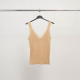 Stretch lace V-neck tank top SVD8002