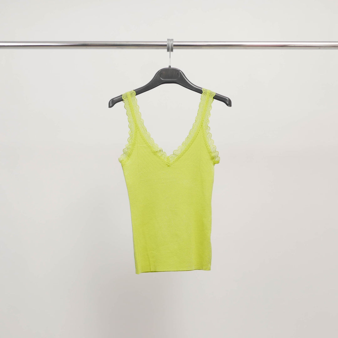 Stretch lace V-neck tank top SVD8002