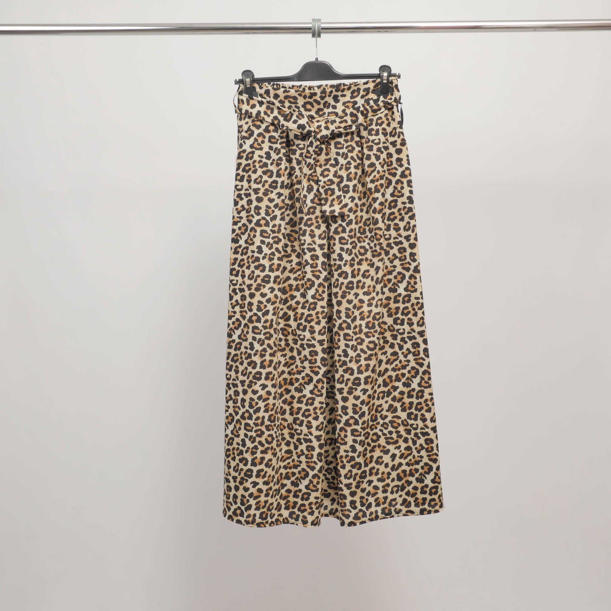 Jupe longue imprimé léopard à taille nouée TDM36125-5