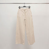 Pantalon large boutonné à taille haute CVA824726