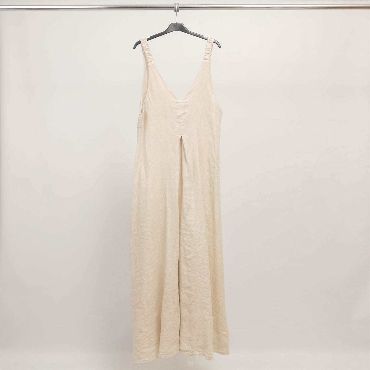 Long linen dress with wide straps – mj95009