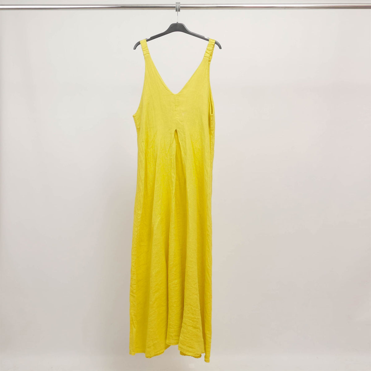 Long linen dress with wide straps – mj95009