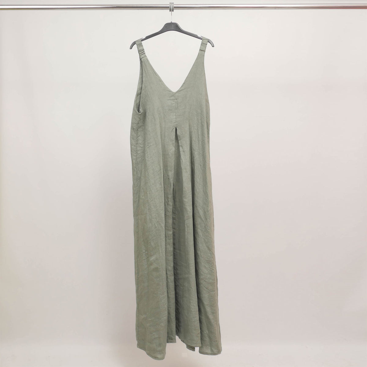 Long linen dress with wide straps – mj95009