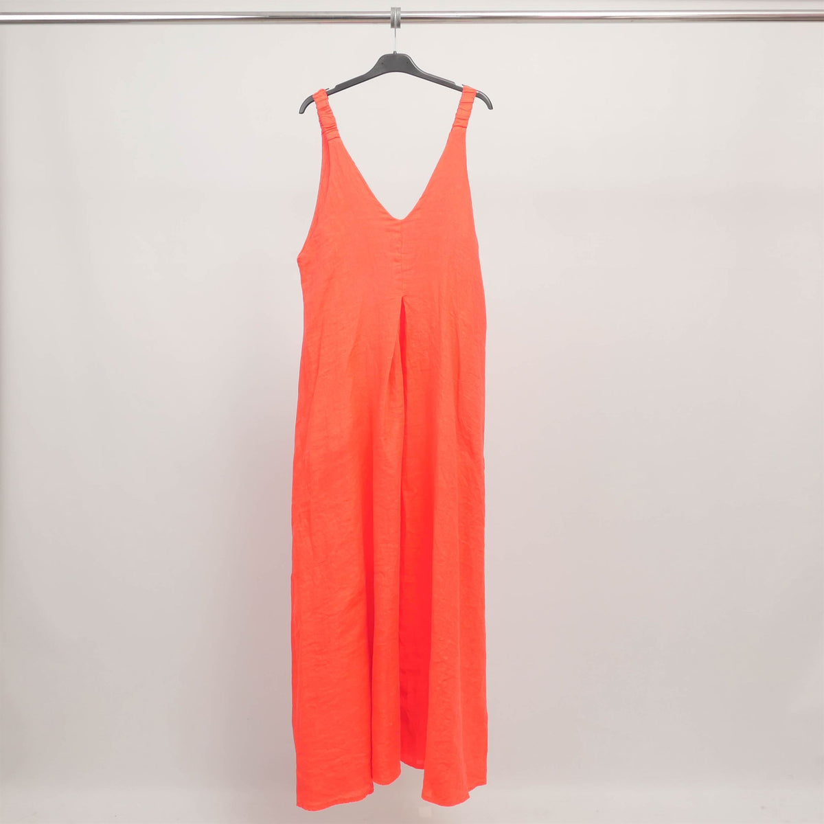 Long linen dress with wide straps – mj95009