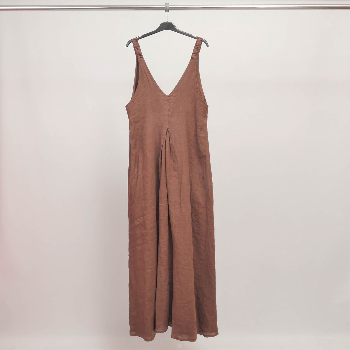 Long linen dress with wide straps – mj95009