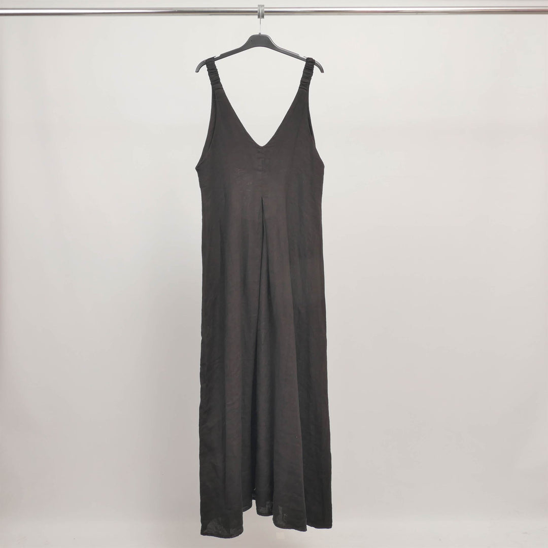 Long linen dress with wide straps – MJ95009